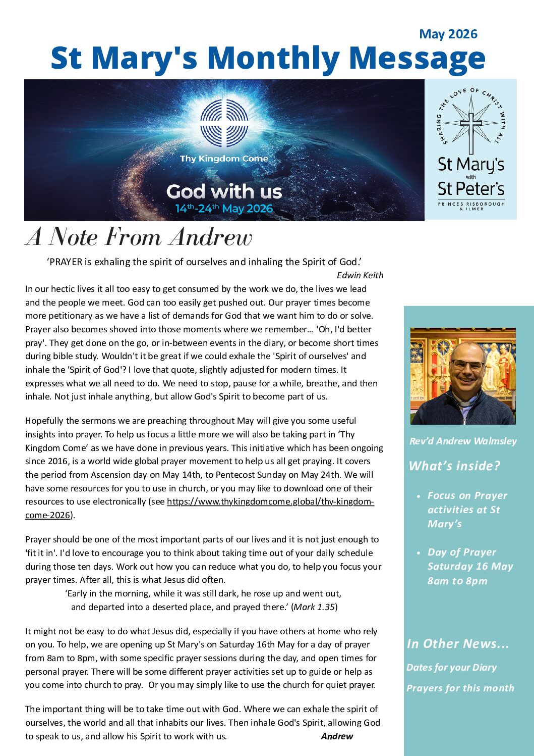 St Mary's May 2026 Newsletter